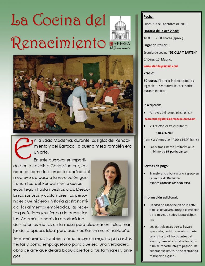 Curso Anual - La Cocina del Renacimiento - Galería del Renacimiento